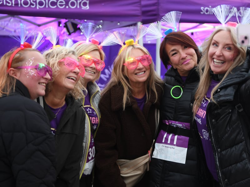 Fundraisers taking part in the walk bring colour and sparkle to the evening, glowing in the dark as they support Saint Michael’s Hospice