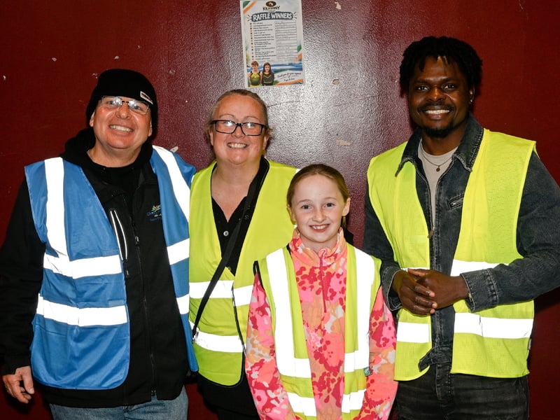 Lenny Nolan, Tanya and Heidi Barry with Sakiru Adewale Adepoju