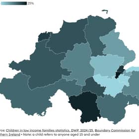 The current scale of child poverty in Northern Ireland according to the latest analysis from the Joseph Rowntree Foundation (JRF). SU1543CD26