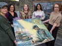 Pictured with the new painting on display at the Tower Museum, are, from left, Sinéad Smyth, artist, Josie Wood, The National Gallery London, Mayor of Derry City and Strabane District Council, councillor Grace Uí Niallais and Rohini Sharma, The National Gallery London.