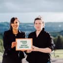 Michele Janes, director of Barnardo’s Northern Ireland, with Sheena Perry, from Strabane, who supported the Barnardo's election manifesto launch at Stormont.