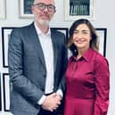 Darren Hardiman, who has been appointed managing director of Meaghers Pharmacy Group, pictured with founder and Plumbridge woman, Oonagh O'Hagan, who has been appointed Group CEO.
