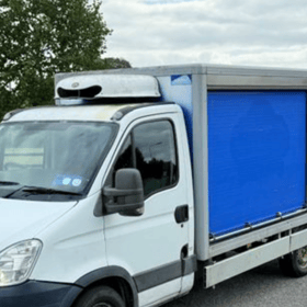 Milk van stock image
