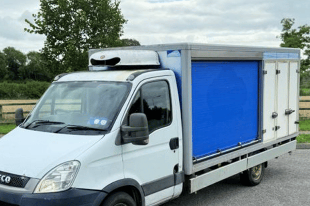 Milk van stock image