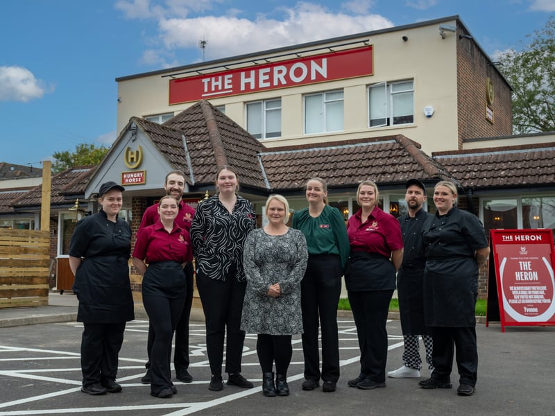 The team at the Heron, including general manager Yvonne Brown.