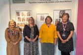 Pictured at the opening of 'To the Edge of Sight', a new exhibition of ceramic sculptures by Anna McGurn at Enniskillen Castle, are, from left, chairwoman of Fermanagh and Omagh District Council, Councillor Debbie Coyle; Noelle McAlinden, guest speaker; Anna McGurn, exhibiting artist and Sinead Reilly, Development Officer, Museum Services, Fermanagh and Omagh District Council. SU6943CD26