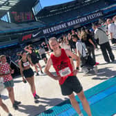 Omagh Triathlon Club's Pauric Quinn pictured at the Melbourne Marathon.