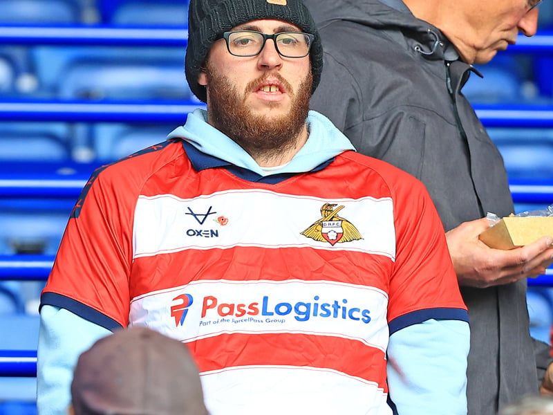 Doncaster Rovers fans at the match at The King Power Stadium on 17th October 2026.