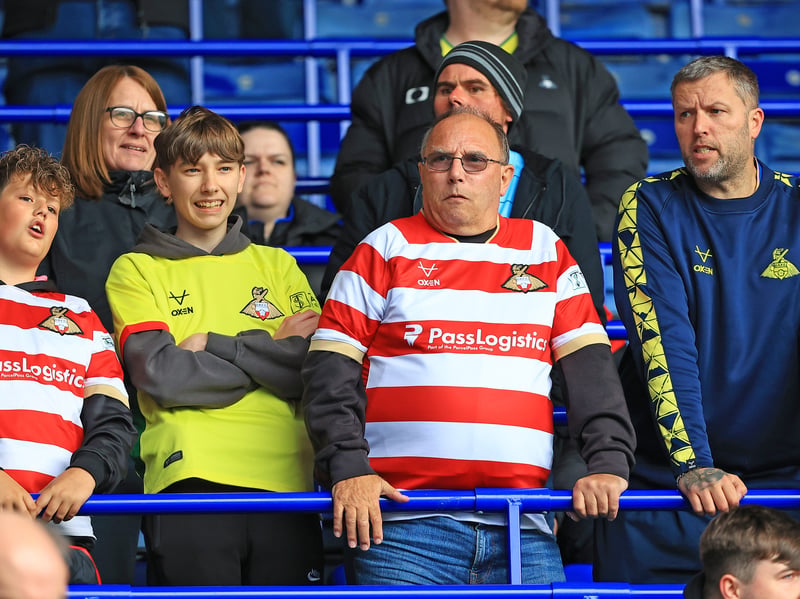 Doncaster Rovers fans at the match at The King Power Stadium on 17th October 2026. 