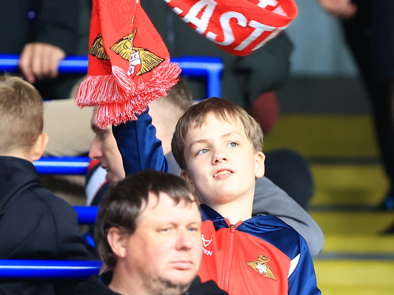 Doncaster Rovers fans at the match at The King Power Stadium on 17th October 2026. 