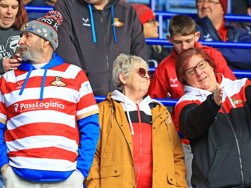 Doncaster Rovers fans at the match at The King Power Stadium on 17th October 2026.