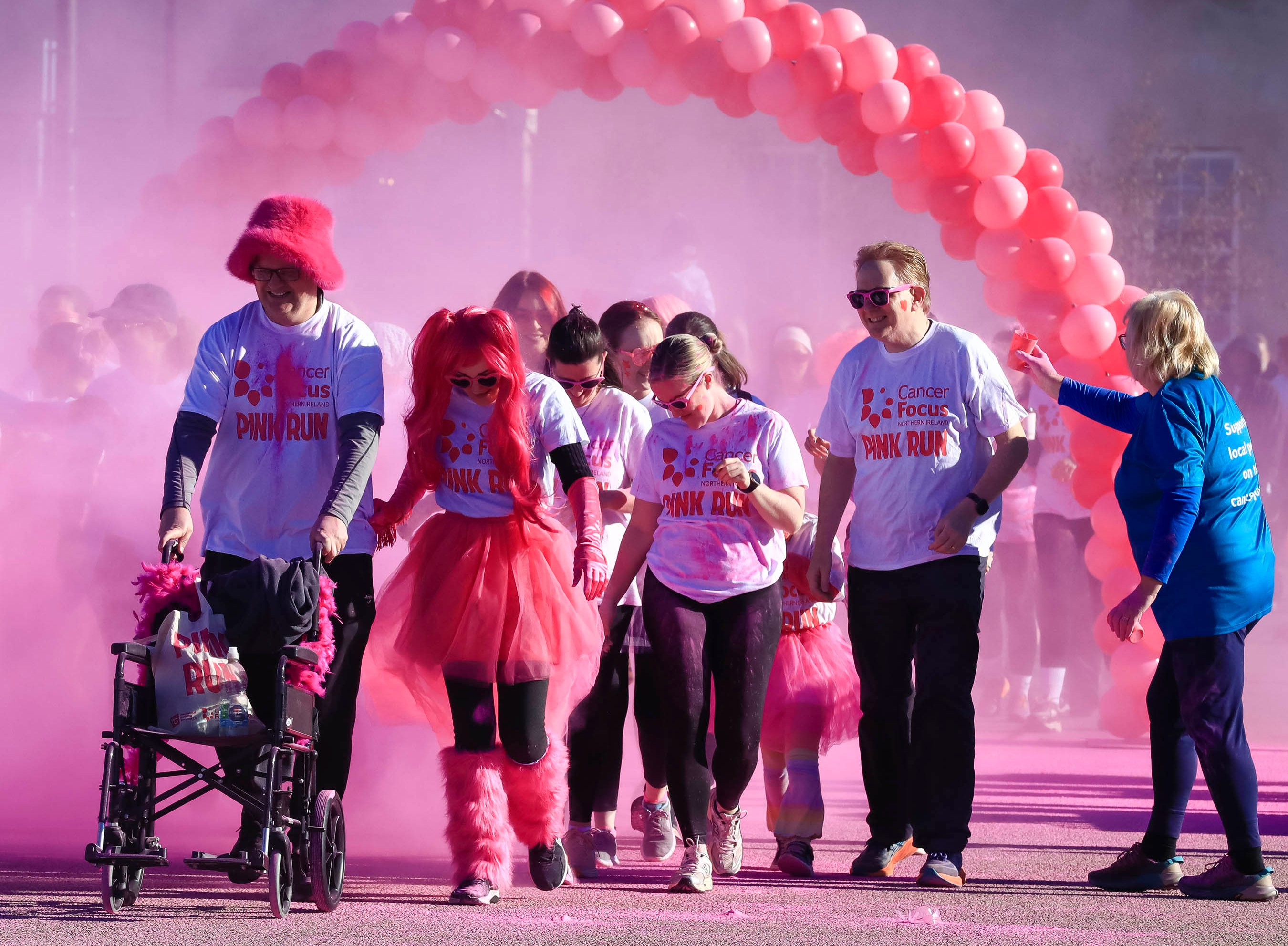IN PICTURES: Hundreds paint Derry's Ebrington Square pink for Cancer Focus