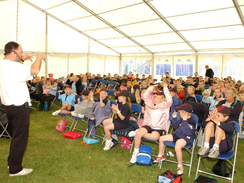 Performing poet Andrew Collett led this workshop which was put on for pupils at schools including St John Bosco in 2004.
