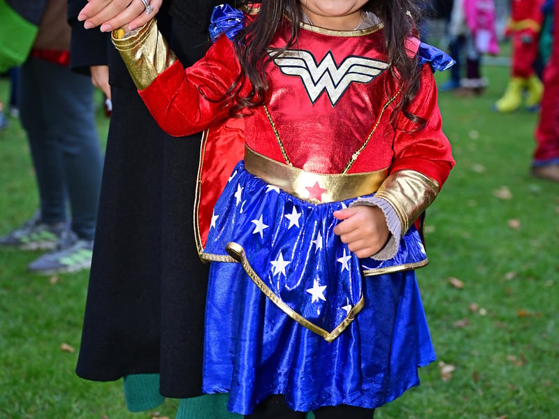 Big smile from a little Wonder Woman.