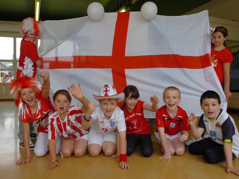 Pupils were right behind England in this great view from the World Cup year of 2010.