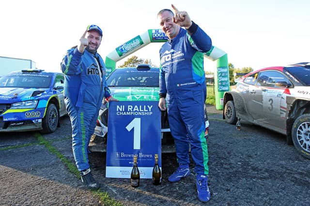 Brown & Brown Northern Ireland Forest Rally Challenge winners, David Condell and Michael Coady.