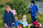 Dylan with Tullanisken Tots scarecrow. ST264309