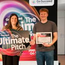 Councillor Eva Cahoon, deputy chairperson of Mid Ulster District Council and Oliver Woodward, local heat winner and founder of SwingSight.