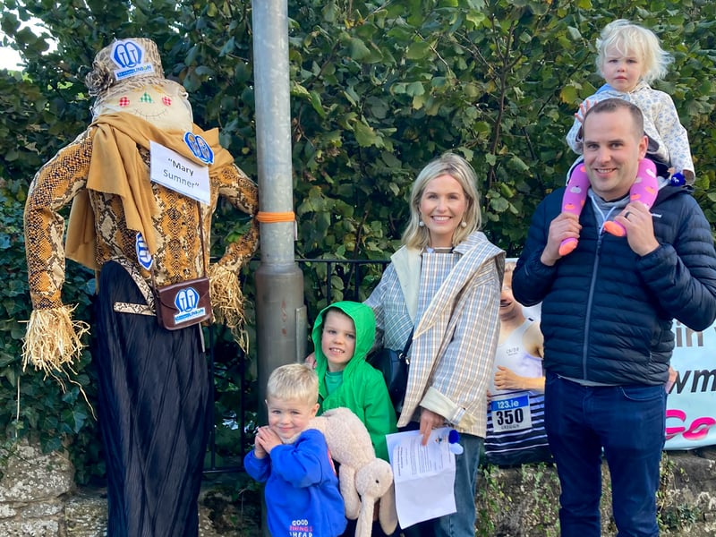 The Maxwell family with the Mothers' Union scarecrow. ST264315