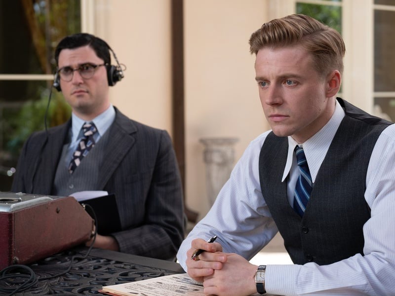 Jack Lowden plays FBI agent Crawford in Capone - a 2020 biopic of ruthless Chicago businessman and bootlegger Al Capone, played by Tom Hardy.