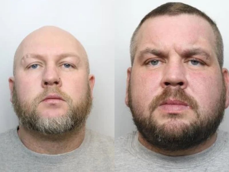 Daniel Galfsky (left) and brother Jamie were handed a combined sentence of more than 12 years after a shooting in Barnsley.
CCTV footage captured the two brothers inside a vehicle at around 9.30pm as they drove past premises on Cemetery Road and fired a shotgun at the window. 
That same vehicle, which was registered to Jamie Galfsky, aged 37, of Silkstone View, Barnsley, was found two days later burnt out near Wombwell Woods.