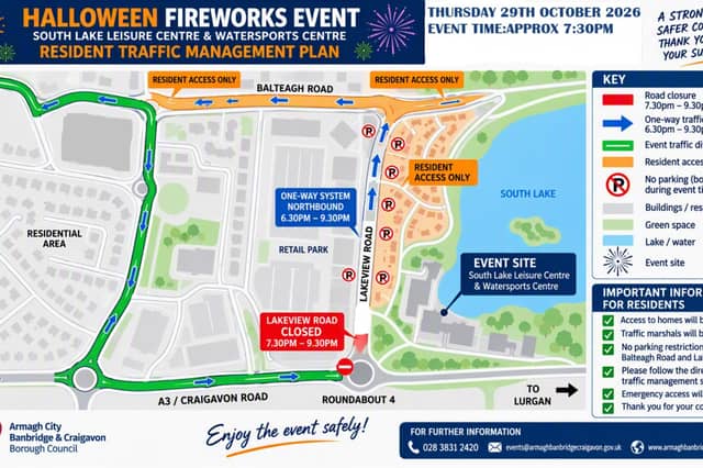 Map detailing the temporary traffic management plan