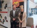Mark Hylands and Helga Kingston at Limavady High School.