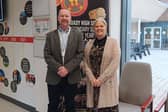 Mark Hylands and Helga Kingston at Limavady High School.