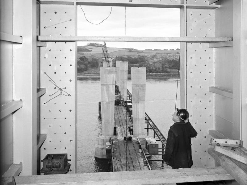 View from inside bridge pier towards Fife