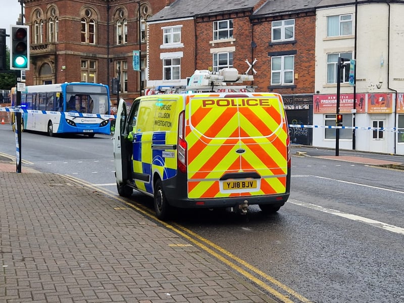 A forensic collision investigation van attended the scene as investigations took place