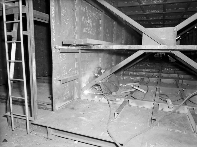 Welding internal construction supports