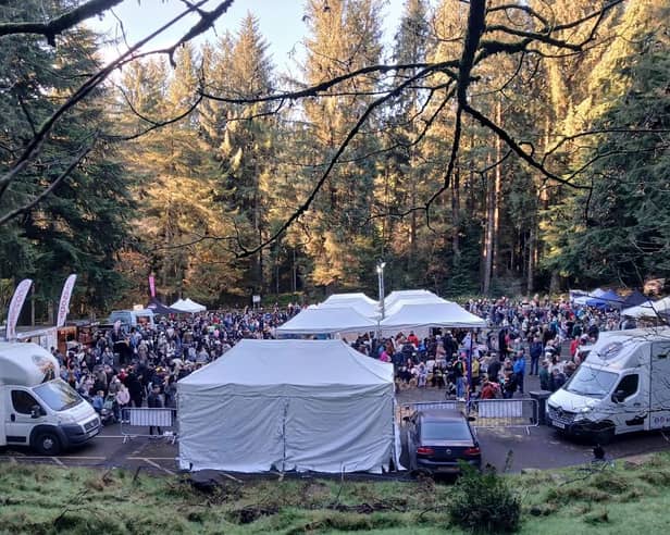 A section of the crowd that attended the Twilight Harvest Market at Gortin Glen Forest Park last Saturday. SU8043CD26