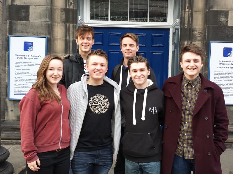 Pictured in October, 2015, these Edinburgh aspiring actors were set to perform some of musical theatre's most popular songs in front of the New York composer who wrote them, Jonathan Reid Gealt.