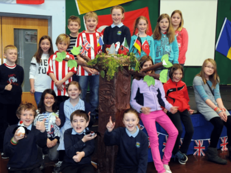 Youngsters from Hylton Castle Primary School met with schoolchildren from Poland and Germany who visited the city on an exchange scheme in 2012.