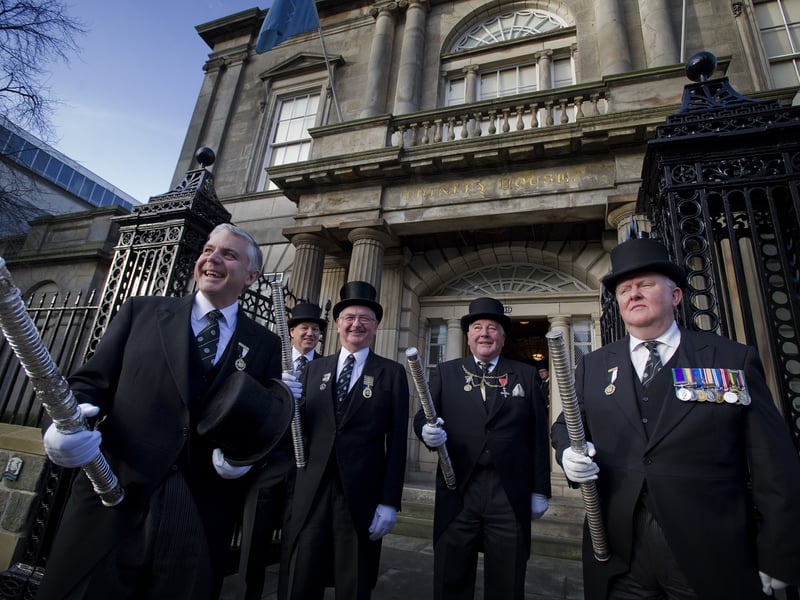 City Constables are pictured leaving Trinity House in November, 2013, to walk the short distance to South Leith Parish Church to remember those who lost their lives serving the nation at sea in a special memorial service.