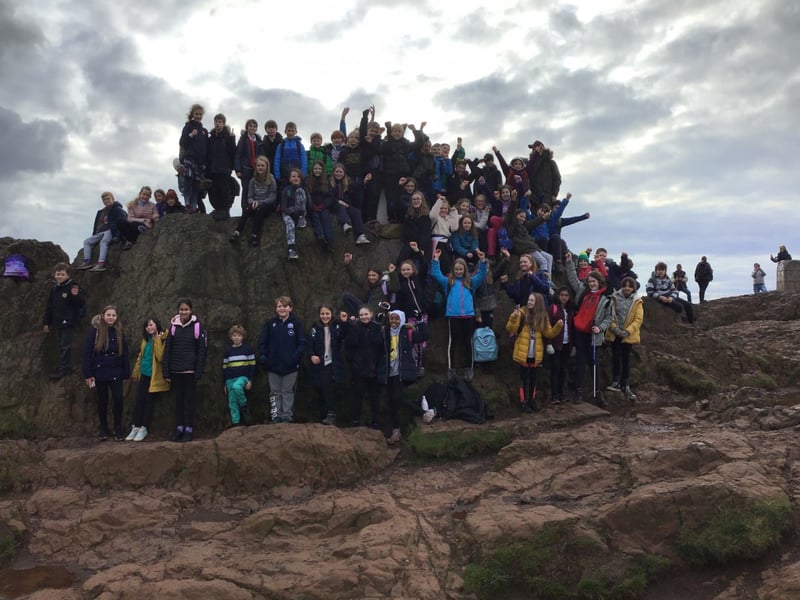 P7 pupils from Trinity, pictured in November, 2019, after climbing Edinburgh's seven hills in seven days, to raise money for their end of year picnic and leavers dance.