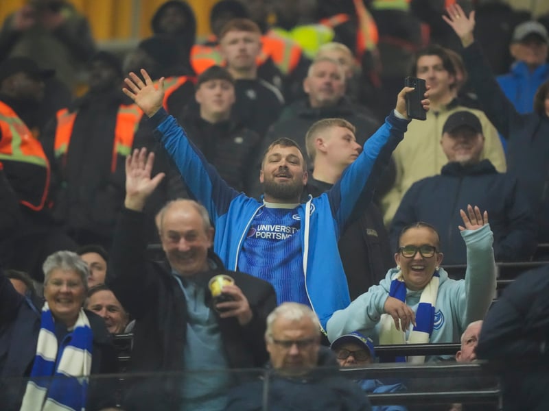 The Pompey fans returned from Molineux after witnessing a battling draw against Wolves.
