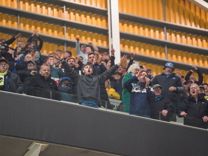 Celebrating a share of the points at the full-time whistle.