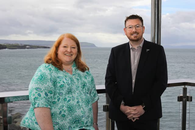Cllr Richard Brown-Stewart and Alliance Leader Naomi Long MLA.
