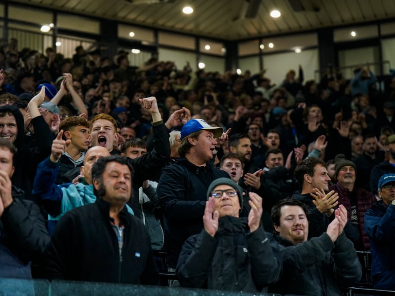 Celebrating a share of the points at the full-time whistle.