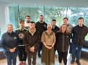 Back row L-R: Evan Moore, Joshua Hetherington, Allan Scott, Conlon O’Brien and John McGillian. Front Row L-R: Youth Leader, Caroline Weaving, Jake Murray, Cory Scott, Mayor of Causeway Coast and Glens Councillor Dawn Huggins, and Samantha Harbinson.