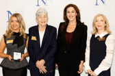 Róisín O’Brien from Salerno Secondary School, Carmel Naughton, Minister for Health Jennifer Carroll MacNeill and Aoife Ahern from UCD at the 2026 Naughton Foundation Scholarship awards.