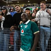 Connacht's Sam Illo with friends he made his Irish debut against Japan in Australia back in July. 