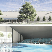 An image of the proposed regional aquatic centre in Knocknacarra