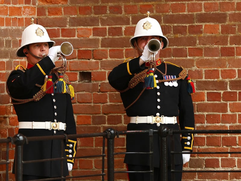 Buglers playing The Last Post.