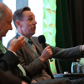Ryan Tubridy speaking at Fianna Fáil's centenary celebrations