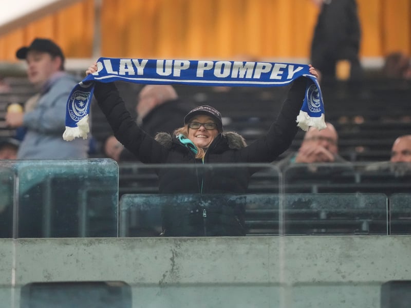 1,976 Pompey fans made the midweek trip to Molineux to witness Pompey pick up an important point.