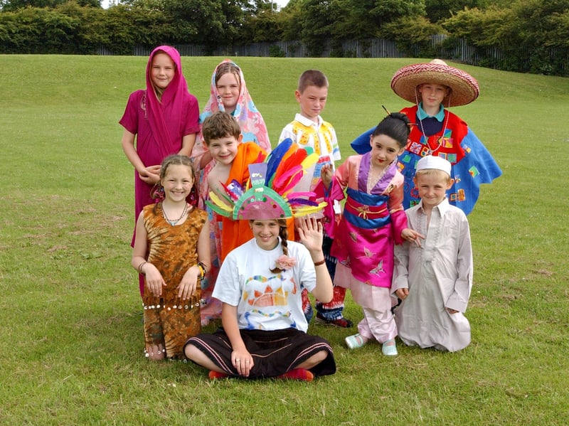One World Week was celebrated at the school 21 years ago by pupils who dressed in costumes from all over the globe.
