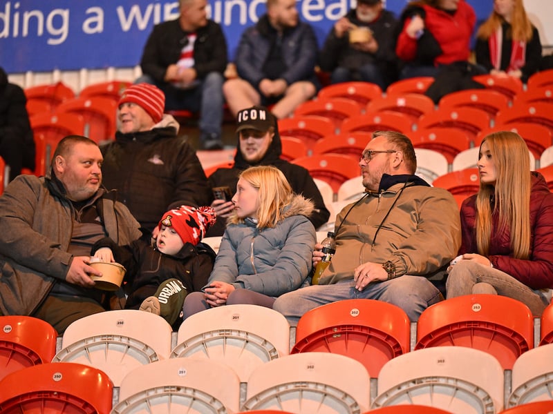 A crowd of 7,202 supporters were in attendance for the rainy evening fixture at the Club Doncaster Sports Village