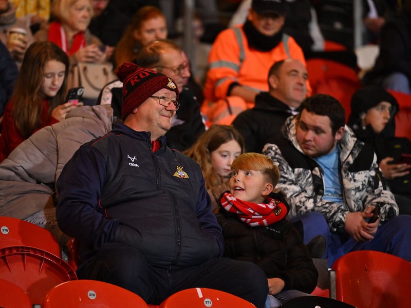 A crowd of 7,202 supporters were in attendance for the rainy evening fixture at the Club Doncaster Sports Village